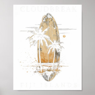 Póster Cloudbreak Islas Fiji Surf Vintage Surfing Surfe
