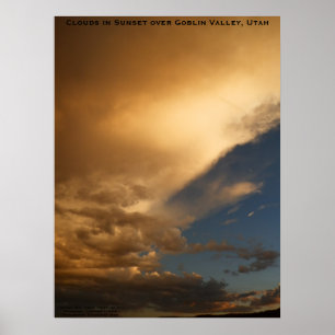 Póster Clouds in Sunset over Goblin Valley State Park