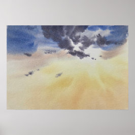 Póster Clouds Painting in Watercolor 