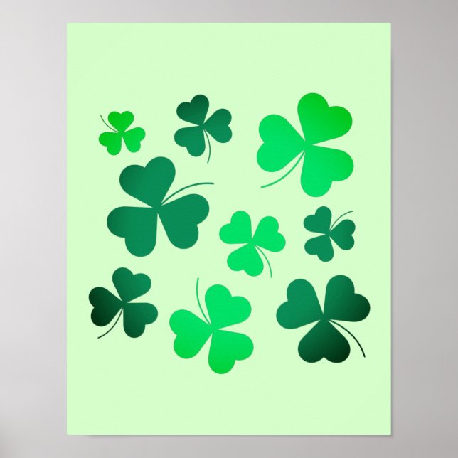 Póster Clover Shamrock Irish Green Spring St Patricks Day (Frente)