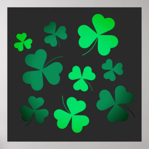 Póster Clover Shamrock Irish Green Spring St Patrons Day