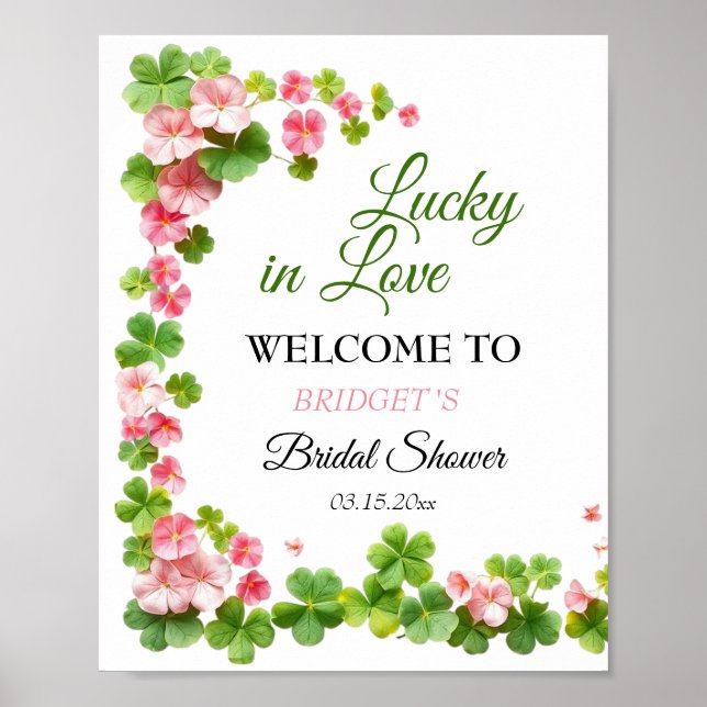 Póster Clover St. Patrick's Day Bridal Shower (Frente)