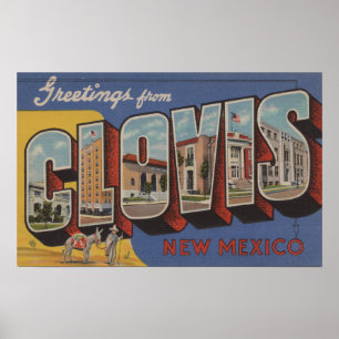 Póster Clovis, Nuevo México - Escenas de letras grandes
