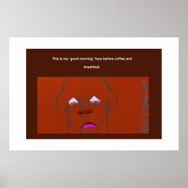 Póster Clown-Faced Dog Cartoon Sketch