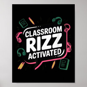 Póster Clroom Rizz Activado, Gen Z Alpha, De Vuelta a la 
