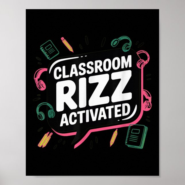 Póster Clroom Rizz Activated, Gen Z Alpha, Back To School (Frente)