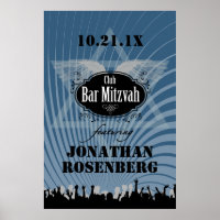 Club Bar Mitzvah Poster en azul marino
