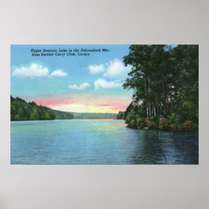 Póster Club Bartlett Carry Vista del lago Upper Saranac
