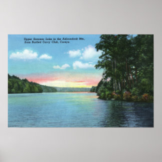 Póster Club Bartlett Carry Vista del lago Upper Saranac