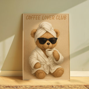 Póster Club de Amantes del Café Oso de Peluche Acogedor P