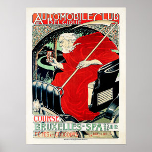Póster Club de Automóviles Belga Art Nouveau Georges Gaud