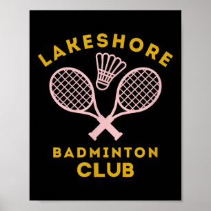 Póster Club de bádminton Preppy Lakeshore Gráfico Lindo
