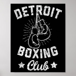 Póster Club de boxeo de Detroit - Guantes de boxeo de épo