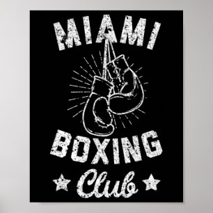Póster Club de Boxeo de Miami - Guantes de Boxer Vintage
