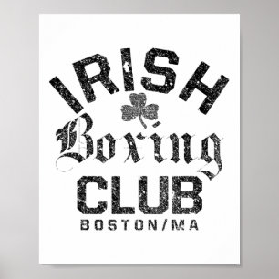 Póster Club de boxeo irlandés - Boston Machusetts
