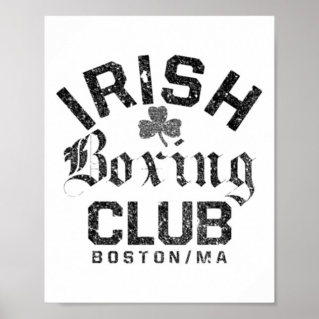 Póster Club de boxeo irlandés - Boston Machusetts (Frente)