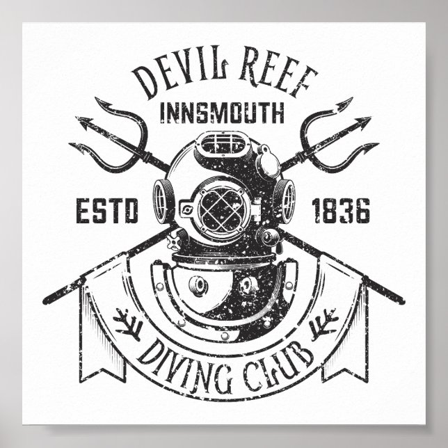 Póster Club de buceo Innsmouth Lovecraftian (Frente)