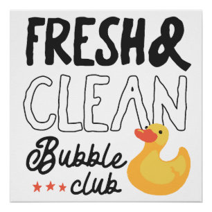 Póster Club de Burbujas Frescas y Limpias