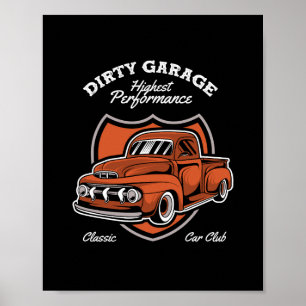 Póster Club de Camionetas Clásicas de Garaje Sucio
