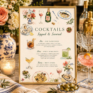 Póster Club de Cena Costera Sipped & Savored