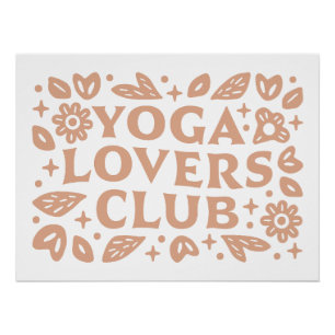 Póster club de chicas amantes del yoga grupo beige estéti