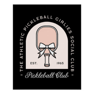 Póster Club de chicas de pelota de piel elegante estética