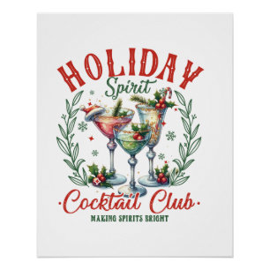 Póster Club de Cóctel Regalo de Navidad