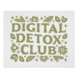 Póster club de desintoxicación digital estética de chica 