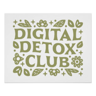 Póster club de desintoxicación digital estética de chica
