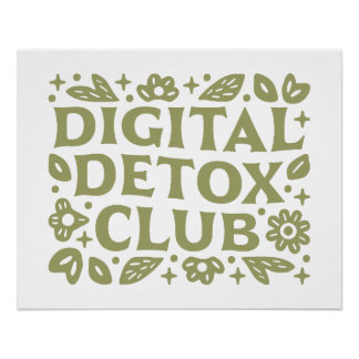 Póster club de desintoxicación digital estética de chica