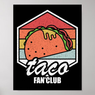 Póster club de fanáticos de tacos vintage amantes de taco