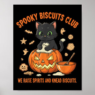 Póster Club de Galletas Espeluznantes Gato Divertido Horn