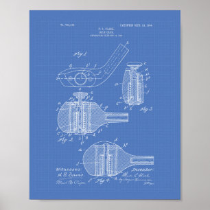 Póster Club de Golf 1904 Patent Art - Blueprint