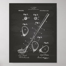 Póster Club de Golf 1910 Patent Art - Chalkboard