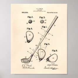 Póster Club de Golf 1910 Patent Art - Old Peper