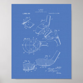 Póster Club de Golf 1919 Patent Art - Blueprint