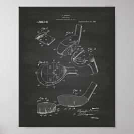 Póster Club de Golf 1919 Patent Art - Chalkboard