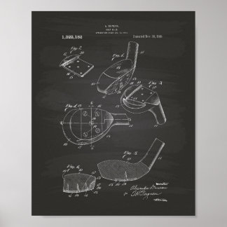 Póster Club de Golf 1919 Patent Art - Chalkboard