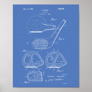 Póster Club de Golf 1926 Patent Art - Blueprint