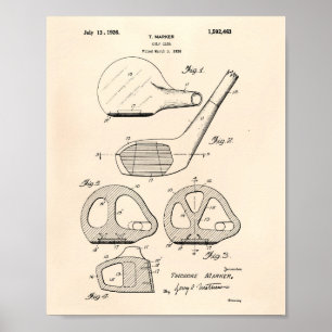 Póster Club de Golf 1926 Patent Art - Old Peper