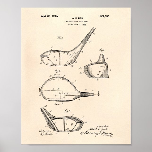 Póster Club de Golf 1926 Patent Art - Old Peper (Frente)