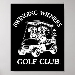 Póster Club de Golf Dachshund Wiener Dog Fa
