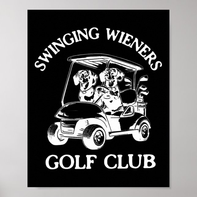 Póster Club de Golf Dachshund Wiener Dog Fa (Frente)