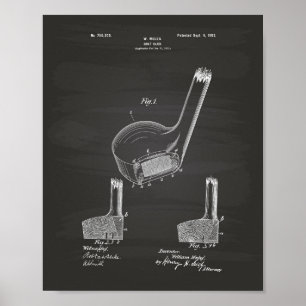 Póster Club de Golf Mules 1902 Patent Art - Chalkboard