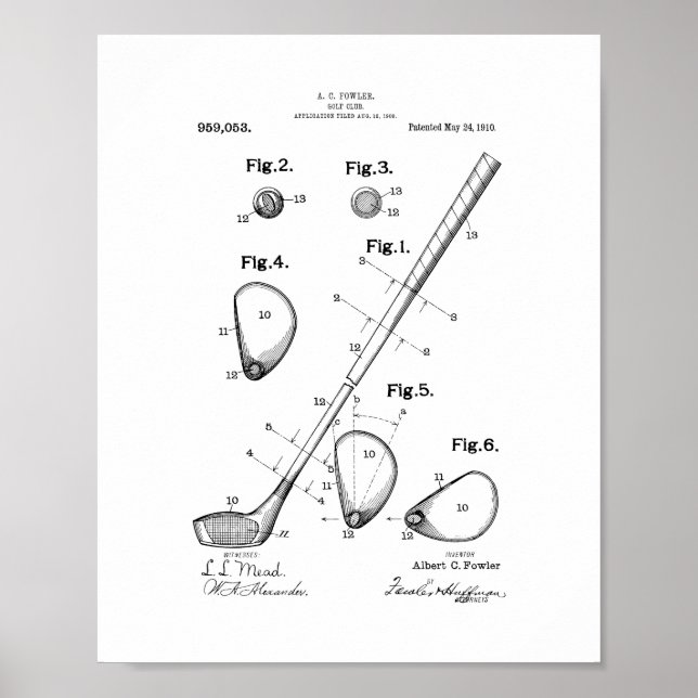 Póster Club de golf Patent (Frente)