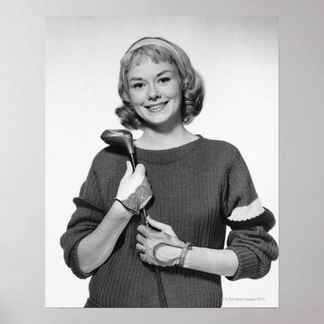 Póster Club de Golf Woman Holding (Frente)