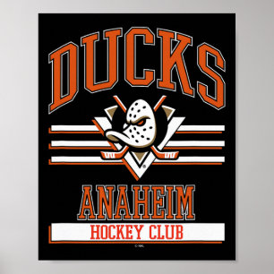 Póster Club de Hockey Anaheim Ducks Negro Licencia Oficia