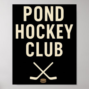 Póster Club de Hockey en Laguna Palos Cruzados Hielo de I