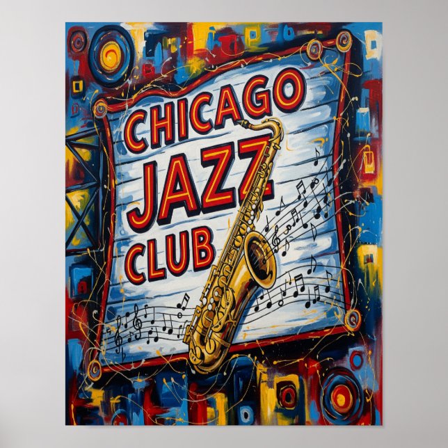Póster Club de Jazz de Chicago (Frente)