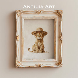 Póster Club de leones en animal salvaje Gorra de paja